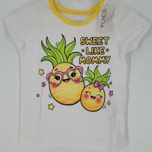 SWEET LIKE MOMMY- THE CHILDREN’S PLACE SHORT SLEEVE PINEAPPLE GIRLS TEE